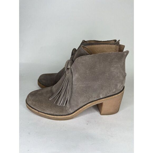 Ugg Booties Women Size 9 Gray Suede Zip Heels - Picture 9 of 16